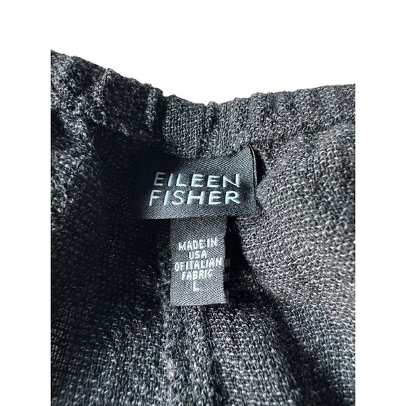 Eileen Fisher Womens Sz L Gray Linen Blend Pleated Straight Leg Pants Lagenlook - Picture 6 of 10